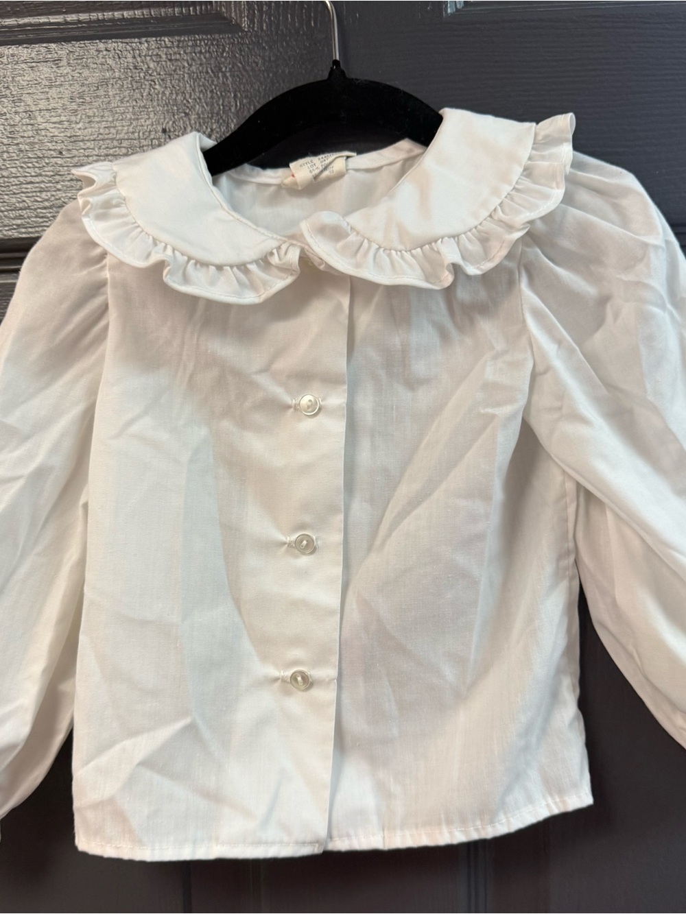Good Lad White Ruffle-Collar Button Down Shirt